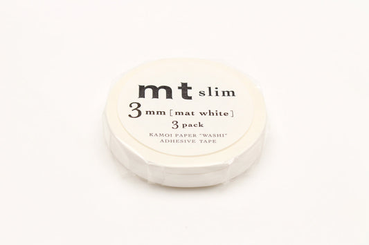 mt slim 3mm matte white washi tape set of 3 (MTSLIMS12) — pattern detail