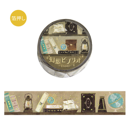 BGM Foil Stamping Masking Tape — Fantasy Bibliotheca Travel — roll front