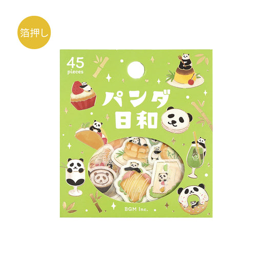BGM Foil Stamping Flake Seal: Panda Days — Tea Room — sheet front