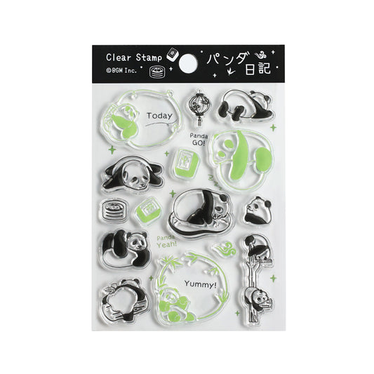 BGM Clear Stamp: Diary — Panda Diary — stamp front