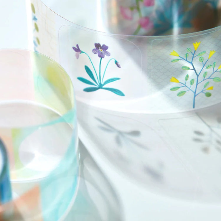 KITTA Soda Transparent Masking Tape — Hanakazari — flat lay