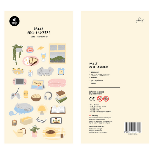 Suatelier Daily Deco Sticker — Lazy Sunday — sticker detail