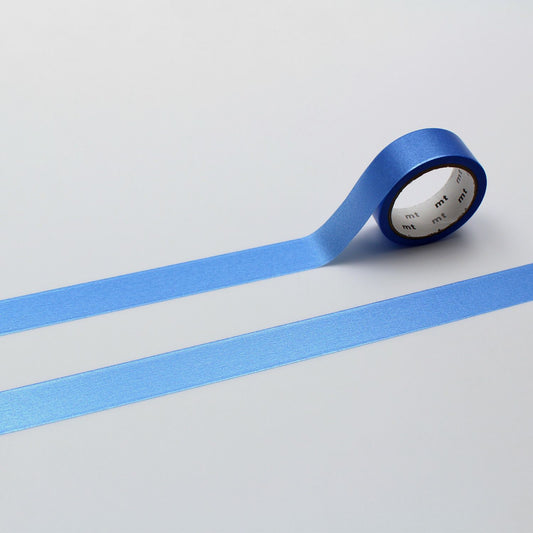 mt 1P Kamoi Washi Tape — Silky Blue — roll front