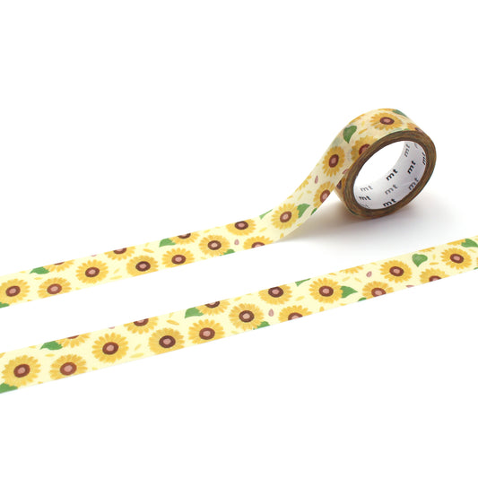 mt x Maruichikyu Washi Tape — Sunflower — roll front