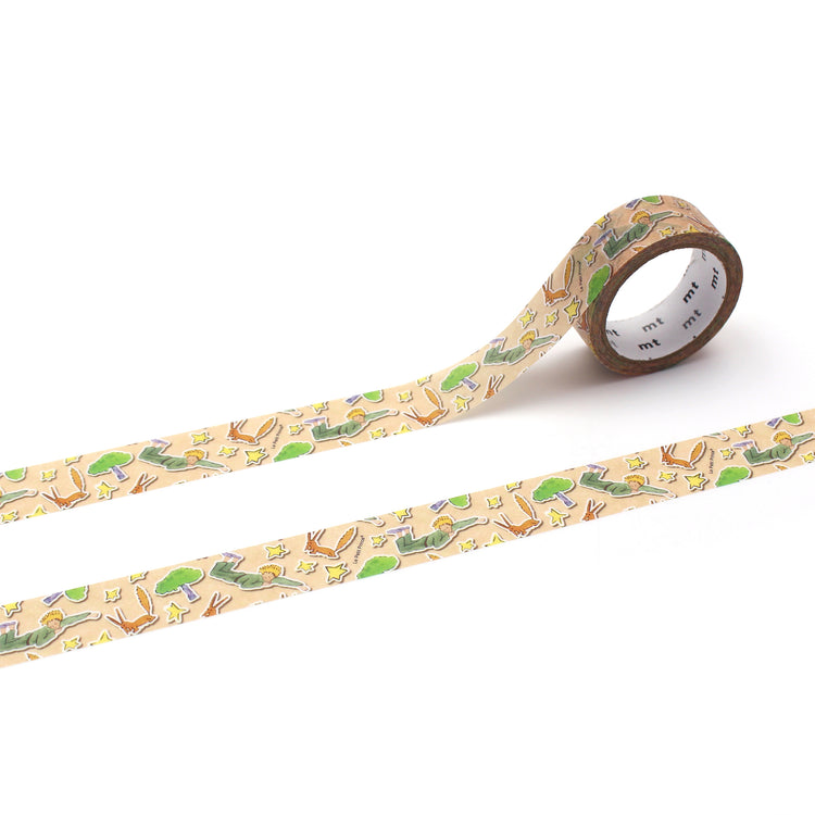 mt x Le Petit Prince Washi Tape — Sticker — rolled out on paper
