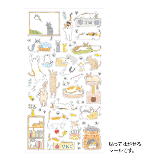 Midori Sticker <M, 1 Sheet> — Cat — sticker detail
