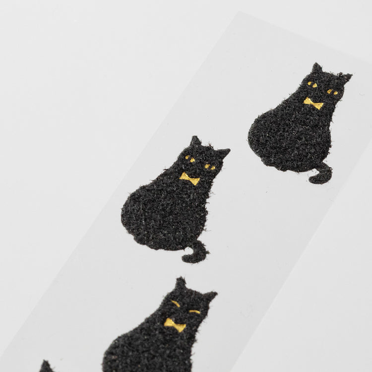 Midori Mini Letter Set with Stickers — Black Cat — flat lay