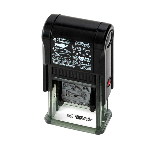 Midori Paintable Rotating Stamp — Cat — stamp front