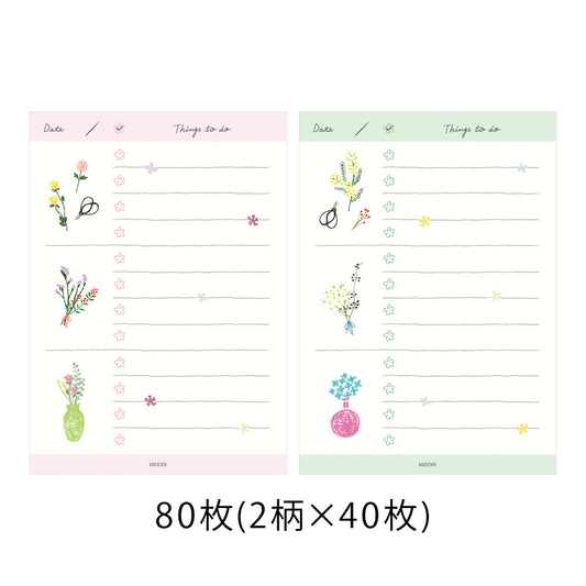 Midori To-Do Memo Pad — Dried Flower — front view