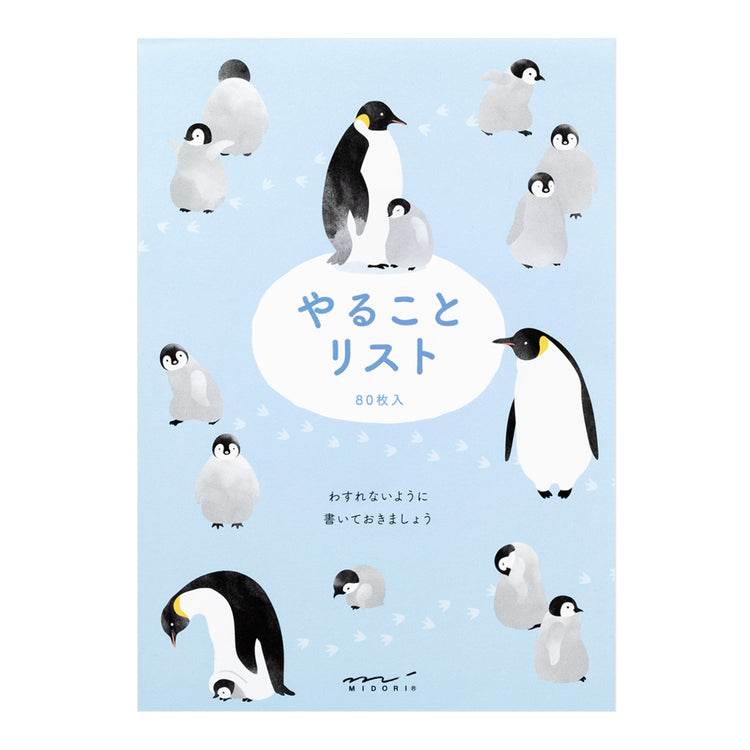 Midori To-Do Memo Pad — Penguin — angle view