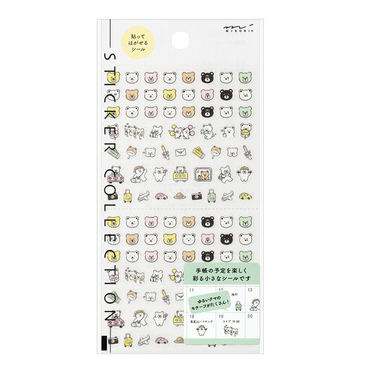 Midori Sticker <1 Sheet> — Pictograph Bear — sheet front