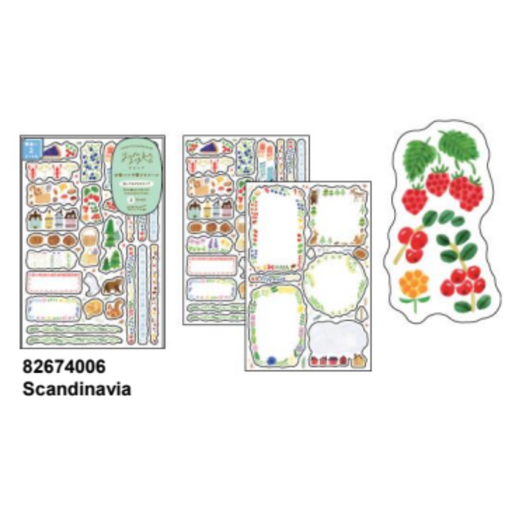Midori Yuru Log Sticker <2 Sheets> — Scandinavia — applied in a journal
