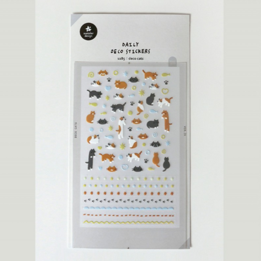Suatelier Daily Deco Sticker — Deco Cats — sticker detail