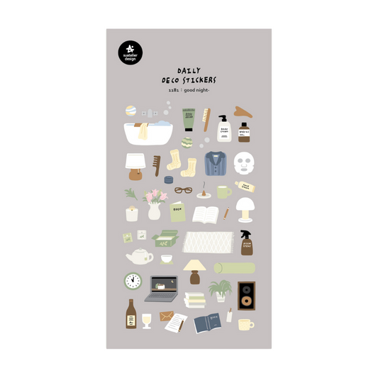 Suatelier Daily Deco Stickers — Good Night — sheet front