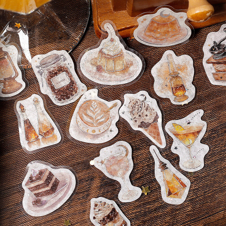 BGM Foil Stamping Flake Seal: Cafe Alamode a Space — The Starry Glow of Dusk — flat lay