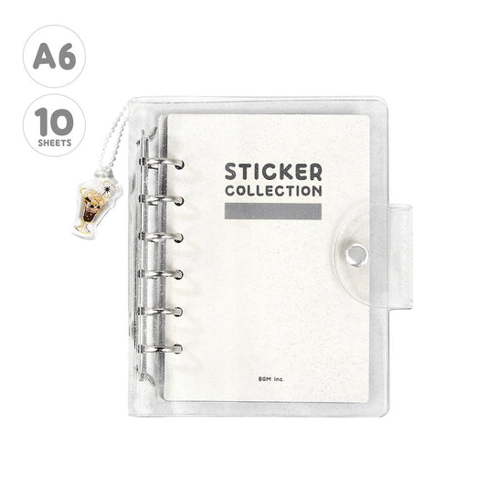 BGM Notebook-Style Sticker Book — A6 Glitter Clear — sheet front
