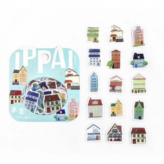 BGM Foil Stamping Flake Seal: Ippai — Full of Houses — sticker detail