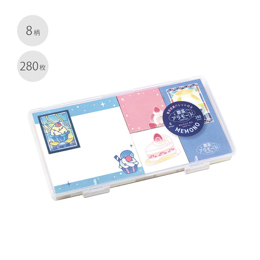BGM Memo Seal Set: MEMONO — Café à la Mode Stained Glass — sheet front