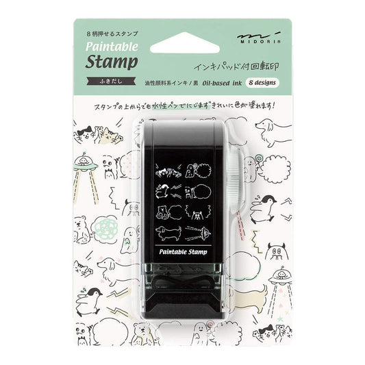 Midori Paintable Rotating Stamp Dial — Speech Bubble — stamp front