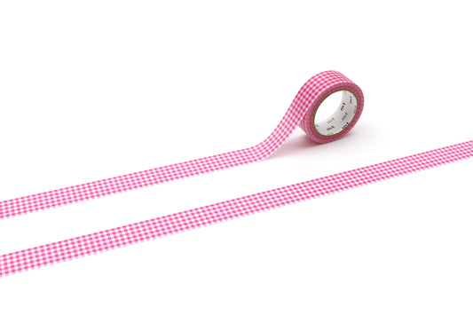 mt 1P Washi Tape — Delicate Checkered Pink — roll front
