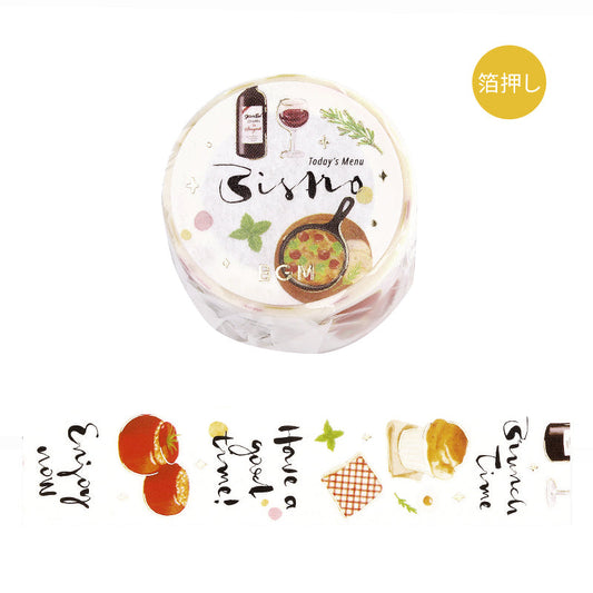 BGM Foil Stamping Masking Tape: Today's Menu — Bistro — roll front