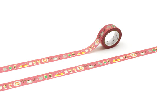 mt EX Washi Tape — Retro Cafe — roll front