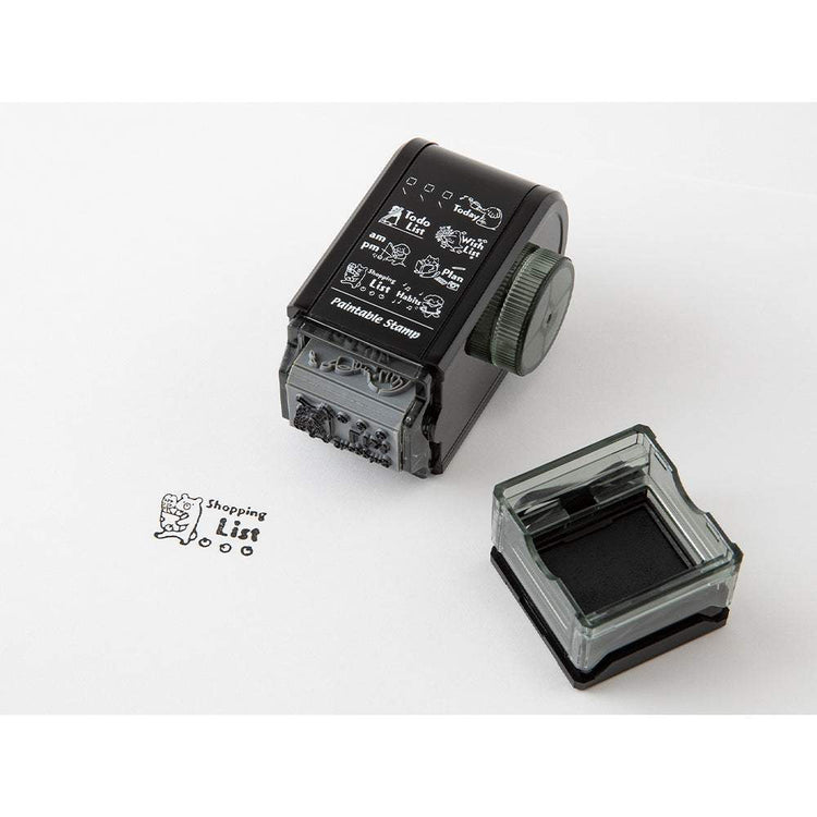 Midori Paintable Rotating Stamp Dial — List — stamped impression