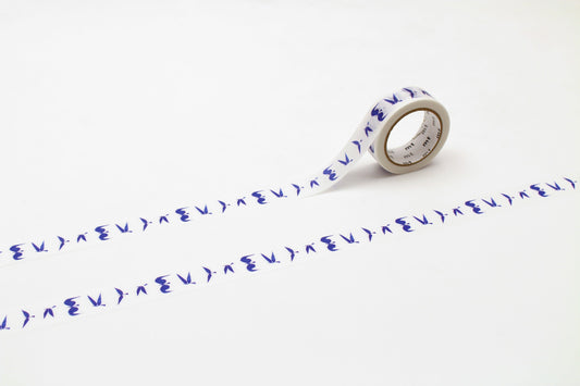 mt x Yamaguchi Ichiro Washi Tape — Blue Bird — roll front