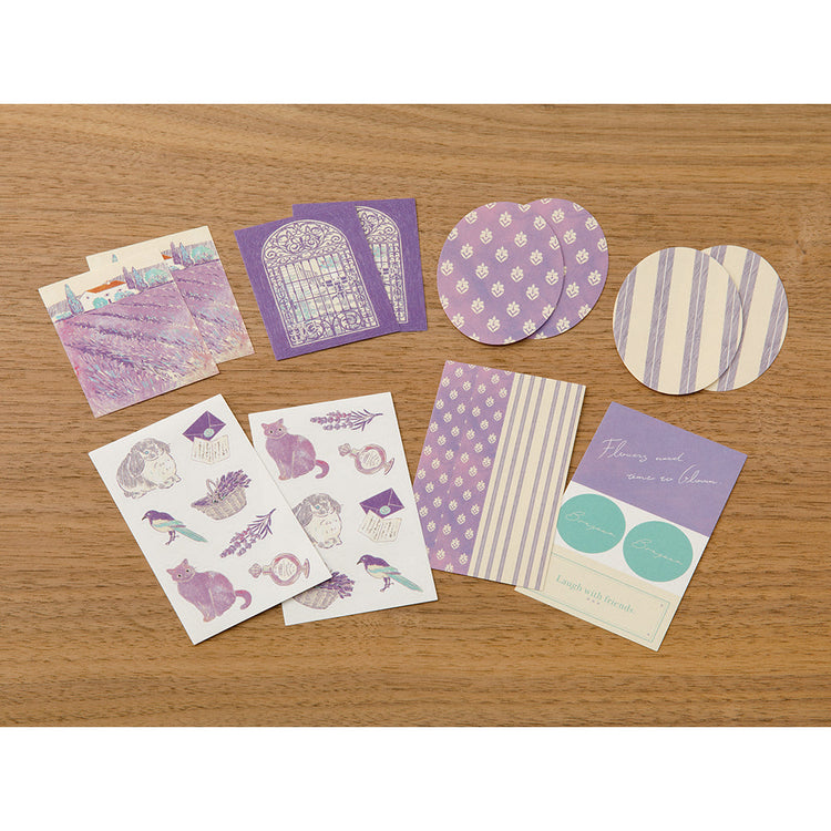 Midori Yuka Takamaru Decoration Stickers — Purple — sheet front