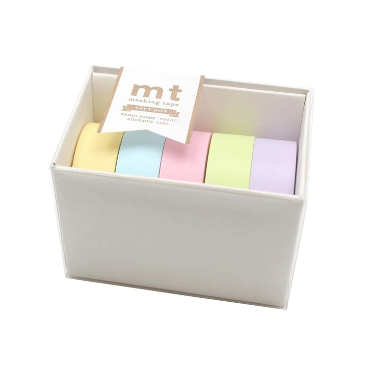mt Washi Tape — Giftbox 5 In 1 — rolled out on paper