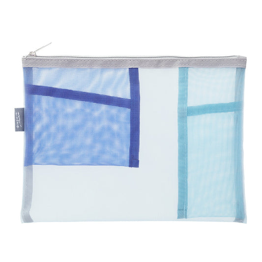 Midori Pen & Tool Pouch Mesh — Light Blue — detail view