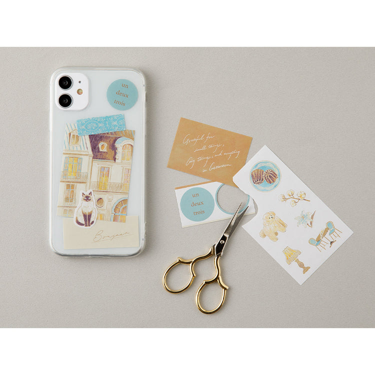 Midori Yuka Takamaru Decoration Stickers — Beige — sticker detail