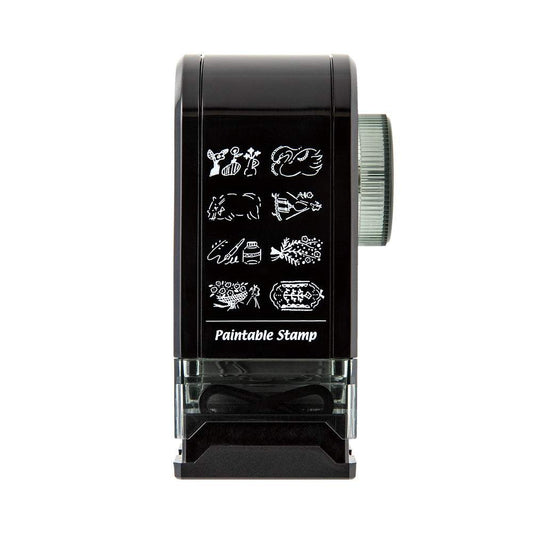 Midori Paintable Rotating Stamp Dial — Antique — stamped impression
