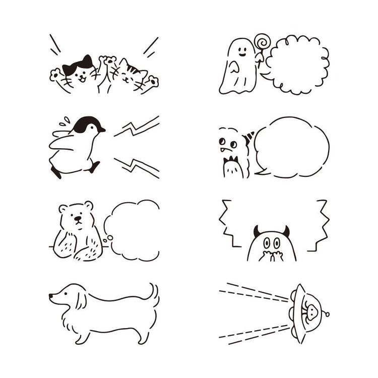 Midori Paintable Rotating Stamp Dial — Speech Bubble — stamped impression