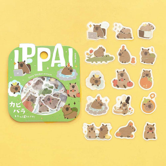 BGM Foil Stamping Flake Seal: Ippai — It's Full of Capybaras — sticker detail