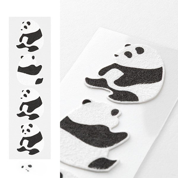 Midori Letter Paper & Envelopes with Stickers — Panda A — flat lay