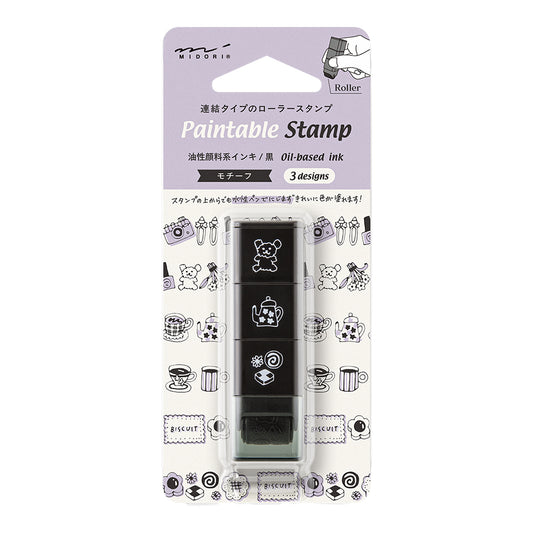 Midori Paintable Stamp Roller — Motif — stamp front