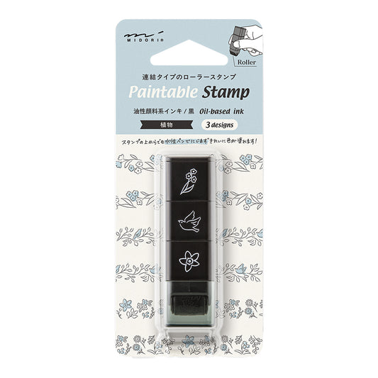 Midori Paintable Stamp Roller — Plant — stamp front