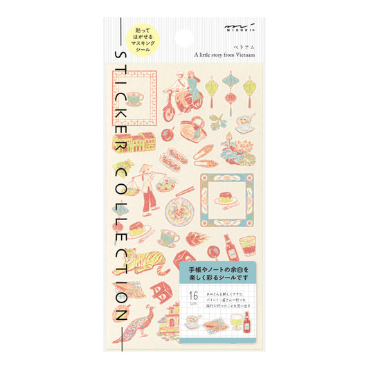 Midori Sticker — Vietnamese Motifs — sheet front
