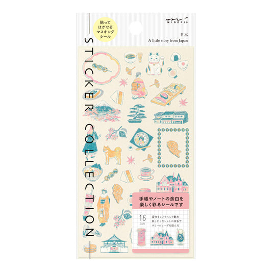 Midori Sticker — Japanese Motifs — sheet front