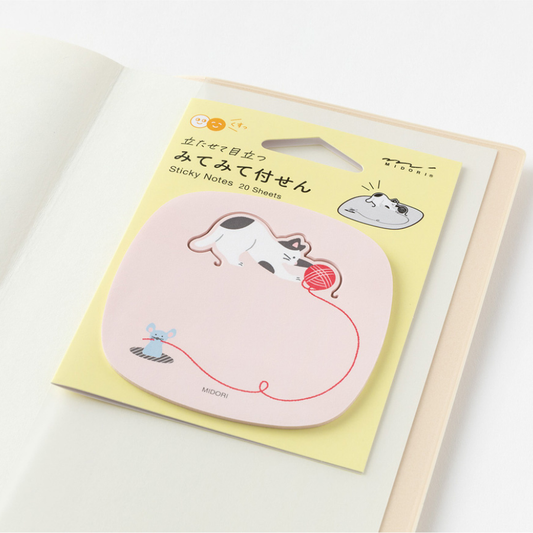 Midori Sticky Notes Pop-up — Cat — detail view