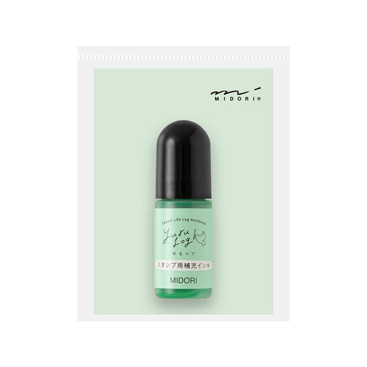 Midori Yuru Log Pre-inked Stamp Refill Ink — Green — front view