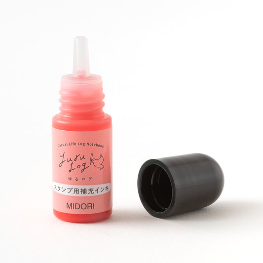 Midori Yuru Log Pre-inked Stamp Refill Ink — Pink — detail view