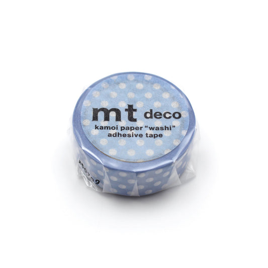 mt 1P Dot Washi Tape — Light Blue Purple — roll front