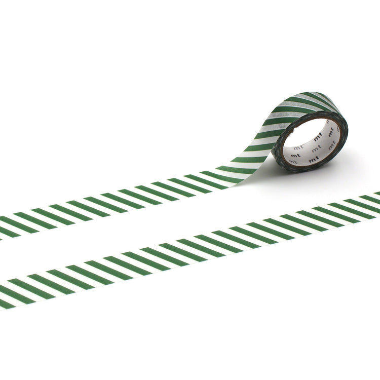 mt 1P Stripe Washi Tape — Deep Green — pattern detail