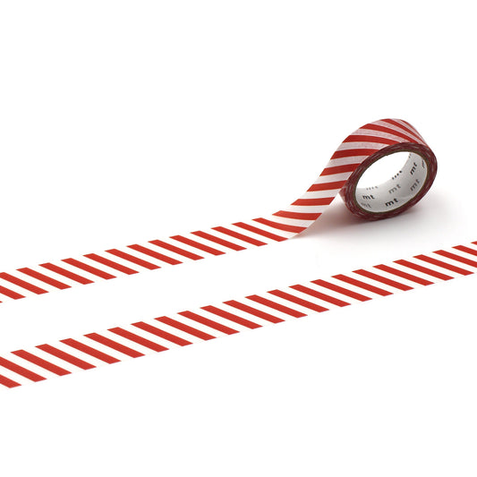 mt 1P Stripe Washi Tape — Deep Red — pattern detail