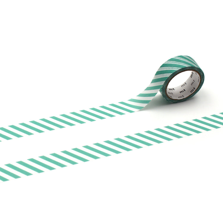 mt 1P Stripe Washi Tape — Emerald Green — pattern detail