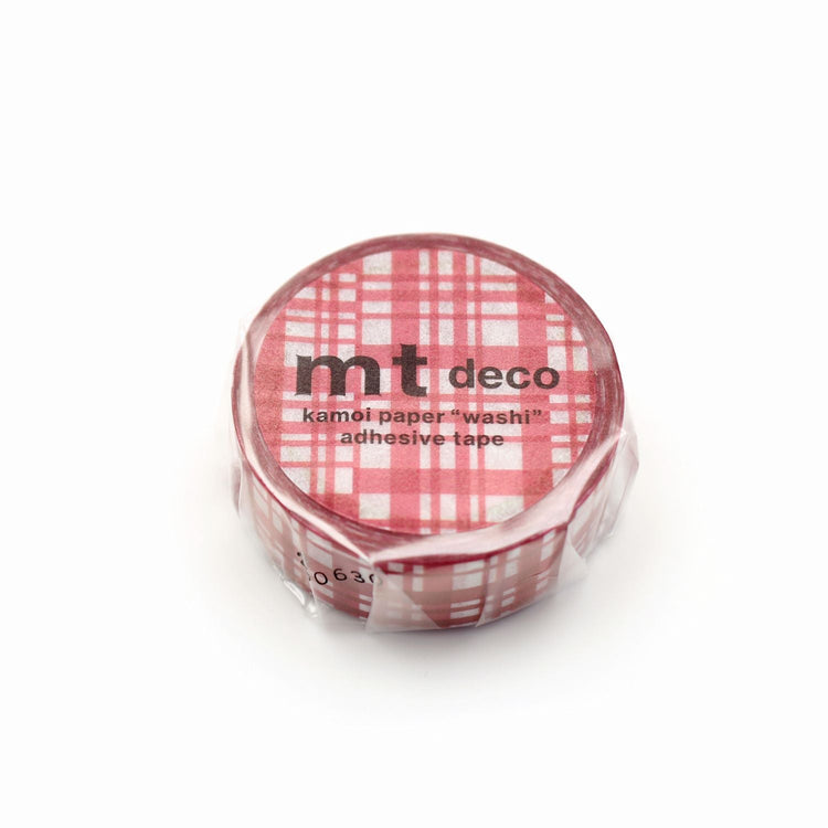 MT 1P Washi Tape - Random Gingham Check Wine red