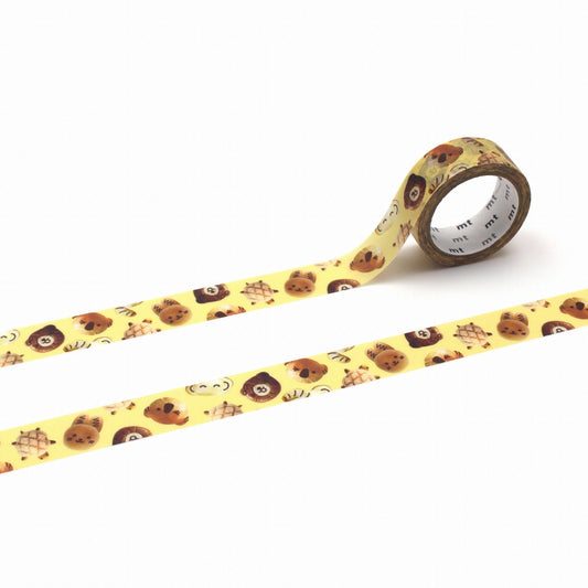 mt EX Washi Tape — Animal Face Bread — roll front