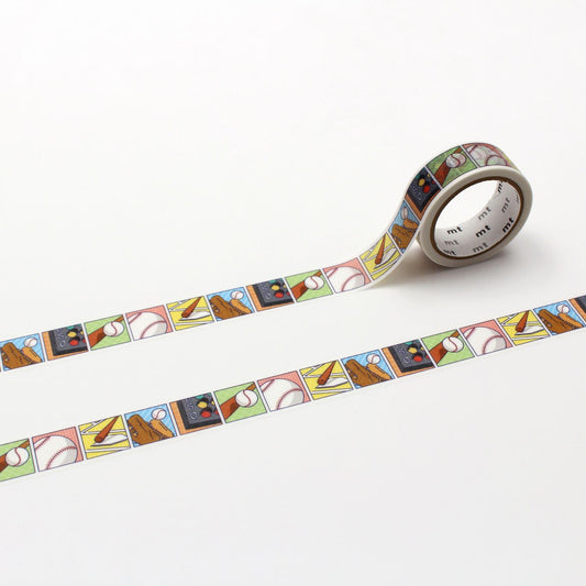 mt EX Washi Tape — Baseball — roll front